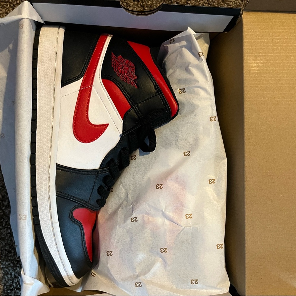 Red and Black Jordan 1 Mid